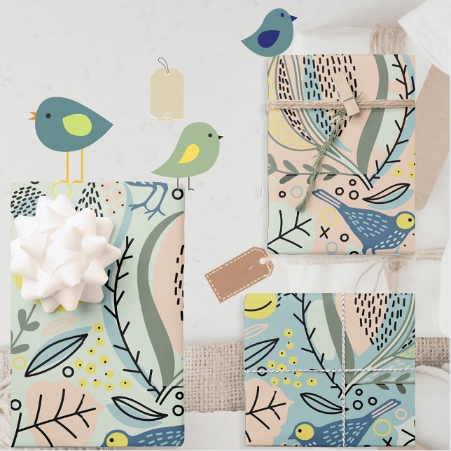 Colourful Birds Gift Wrap (Creator Uploaded)