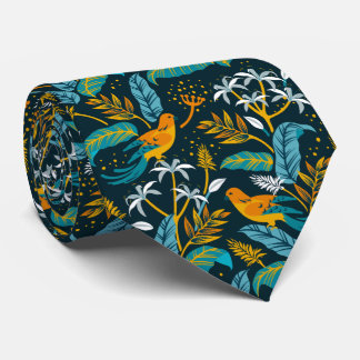 Colourful Birds in the Nature Pattern Tie
