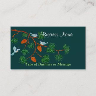 Colourful Birds on a Branch Business Card Template