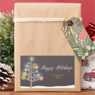 Colourful Birds On A Christmas Tree Happy Holidays Sticker
