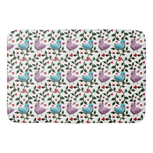 Colourful birds pattern  bath mat