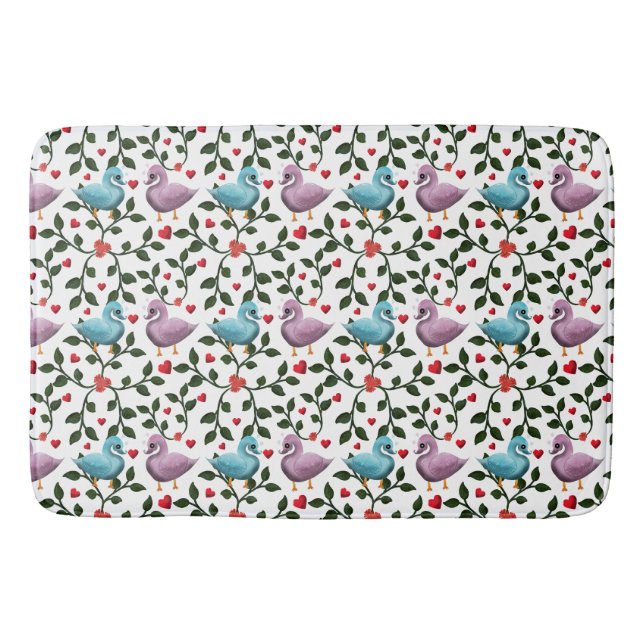 Colourful birds pattern  bath mat (Front)