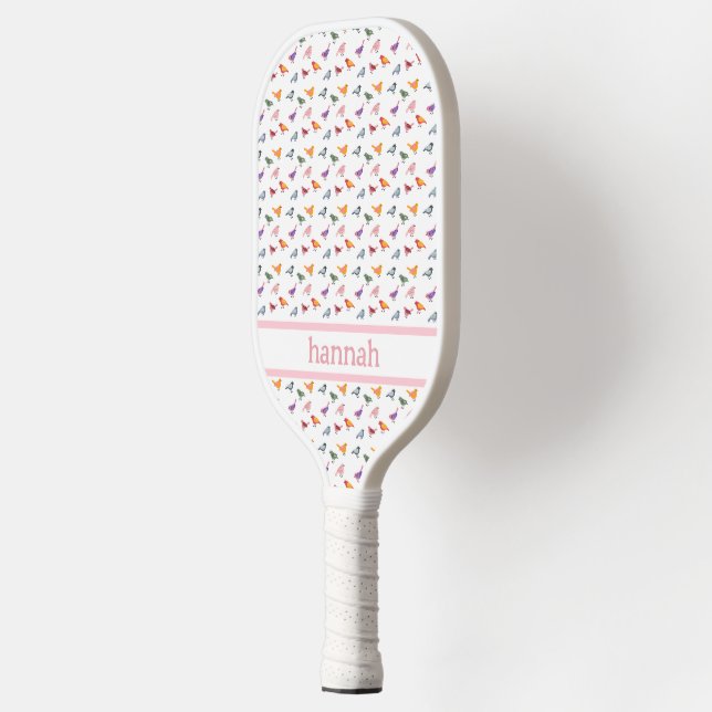 Colourful Birds Personalized Pickleball Paddle (Left)