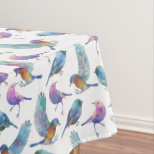 Colourful Birds Seamless Pattern Tablecloth