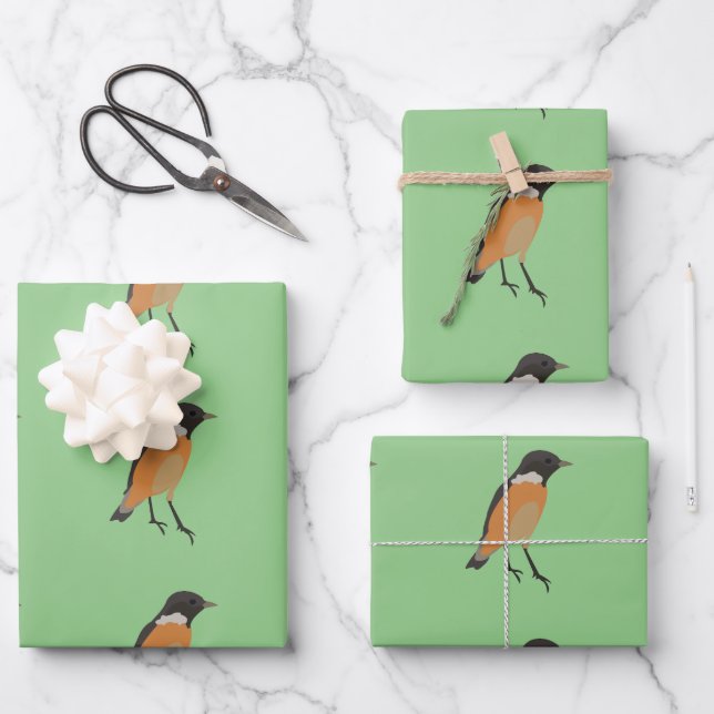Colourful Birds Songbird     Wrapping Paper Sheet (Front)