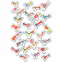 Colourful Birds Things Custom-Cut Vinyl Sticker