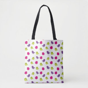 Colourful birds tote bag