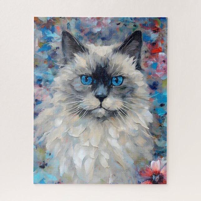 Colourful Birman Cat Jigsaw Puzzle (Vertical)