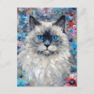 Colourful Birman Cat Postcard