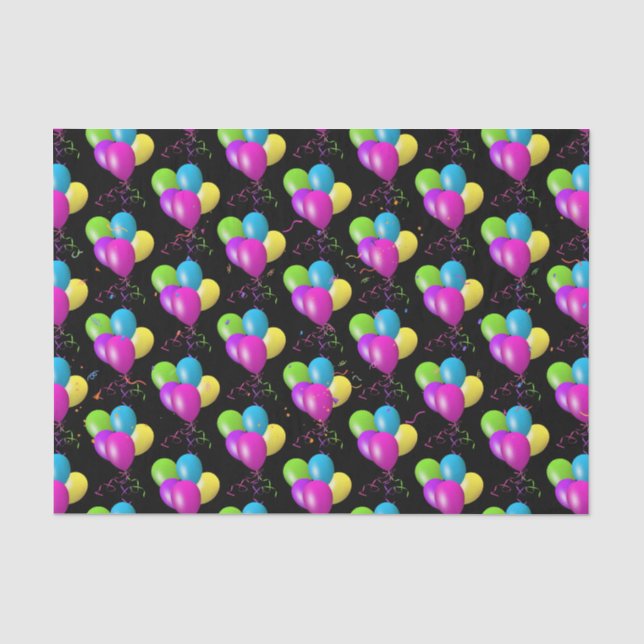 Colourful Birthday Balloon Bouquet Tissue Paper (Front)