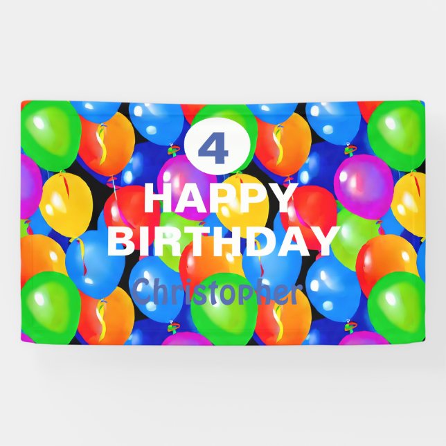 Colourful Birthday Balloons  Banner (Horizontal)