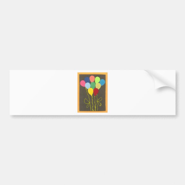 Colourful Birthday Balloons Graphic Art Design Bumper Sticker (Front)