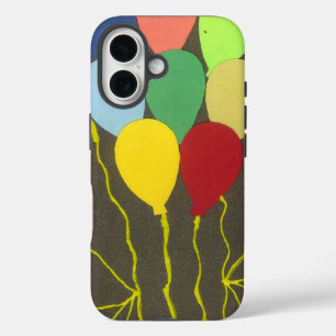 Colourful Birthday Balloons Graphic Art Design iPhone 16 Case