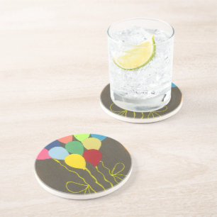 Colourful Birthday Balloons Graphic Art Design Coaster