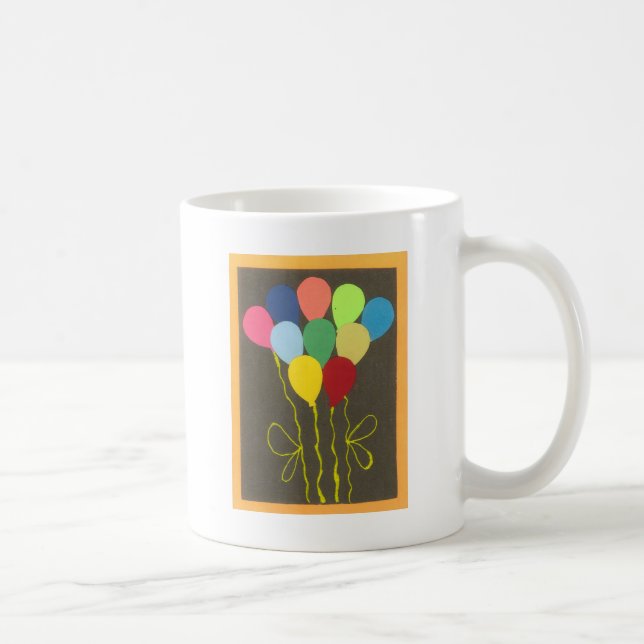 Colourful Birthday Balloons Graphic Art Design Coffee Mug (Right)