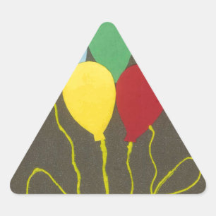 Colourful Birthday Balloons Graphic Art Design Triangle Sticker