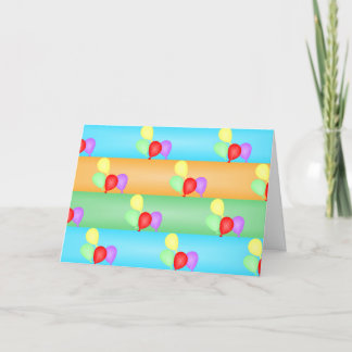 Colourful Birthday Balloons Pattern Thank You Card