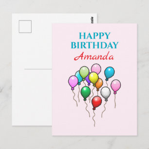Colourful Birthday Balloons Postcard