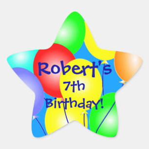 Colourful Birthday Balloons Stickers