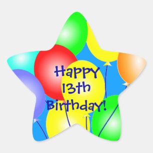 Colourful Birthday Balloons Stickers