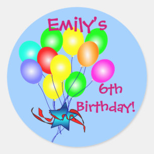 Colourful Birthday Balloons Stickers