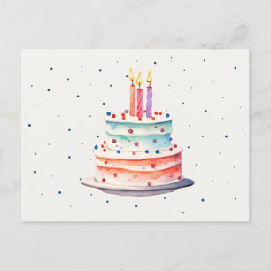 Colourful Birthday cake  Postcard