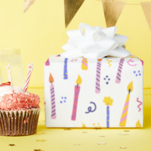 Colourful Birthday Candles Seamless Pattern Wrapping Paper