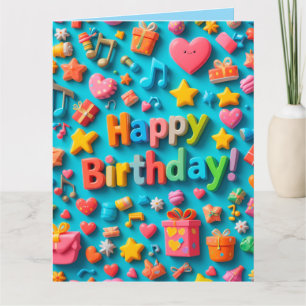 Colourful Birthday Celebration Elements Card