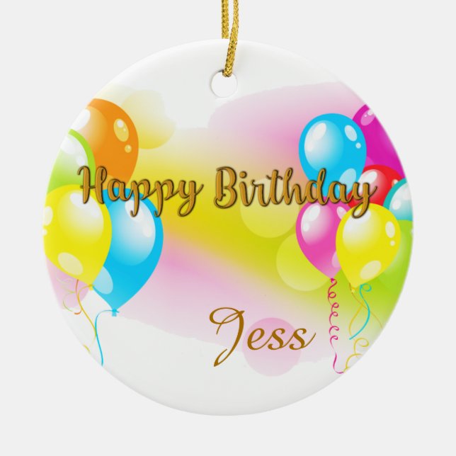 Colourful Birthday Ceramic Ornament (Front)