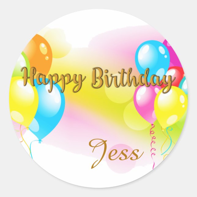 Colourful Birthday Classic Round Sticker (Front)