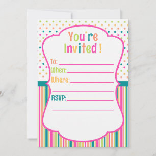 Colourful birthday custom invitation