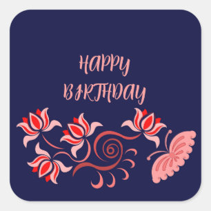 Colourful birthday greeting for mom , dad Sticker
