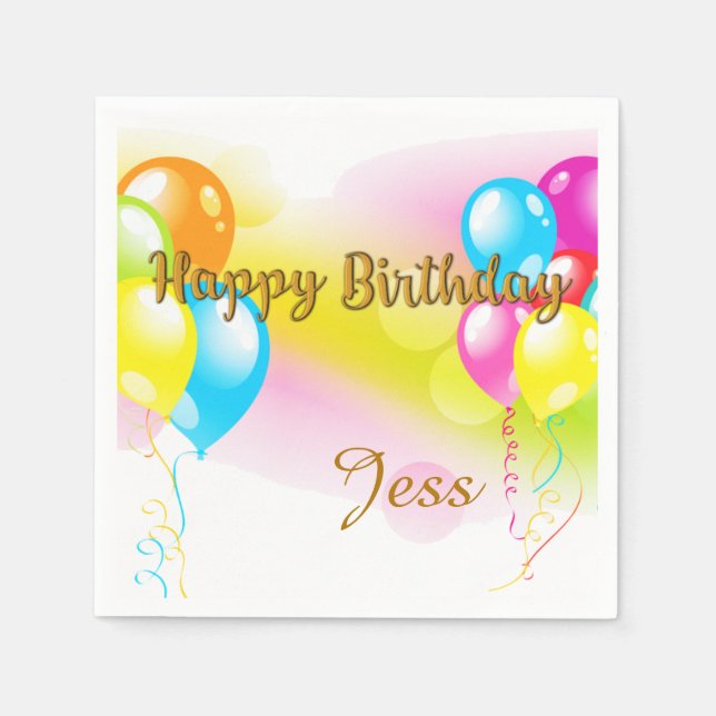 Colourful Birthday Napkin (Front)