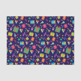 Colourful Birthday Presents Party Hats Confetti Tissue Paper