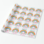 Colourful Birthday Rainbow Personalized Kids Girls Wrapping Paper<br><div class="desc">Colourful Birthday Rainbow Personalized Kids Girls Birthday Wrapping Paper. Pretty rainbow in red, orange, yellow, green, blue and purple with multi-coloured word spelling out BIRTHDAY. Personalize with child's name in pretty purple font and age in green. Fun customized gift wrap for girls who love rainbows or a rainbow themed birthday...</div>