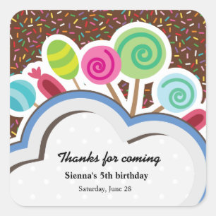 Colourful Birthday Square Sticker