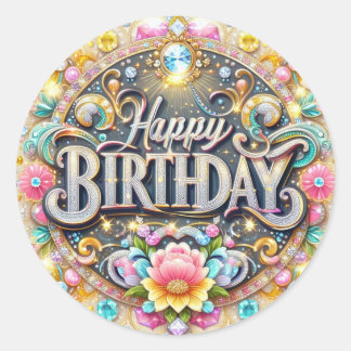 Colourful birthday sticker 