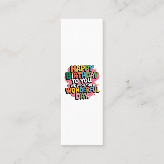 Colourful Birthday Wishes Calling Card (Front)