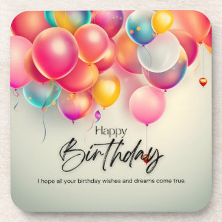 Colourful Birthday Wishes Coaster