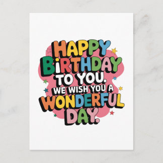 Colourful Birthday Wishes Invitation Postcard