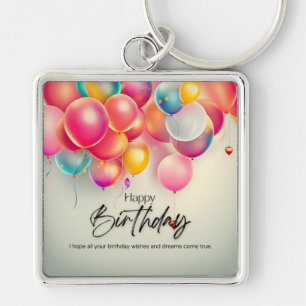 Colourful Birthday Wishes Keychain