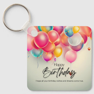 Colourful Birthday Wishes Keychain
