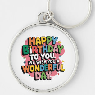 Colourful Birthday Wishes Keychain