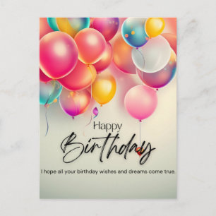 Colourful Birthday Wishes Postcard