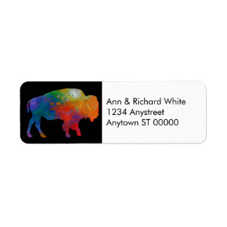 Colourful Bison Art on Black And White