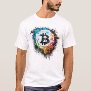Colourful Bitcoin Logo Design T-Shirt