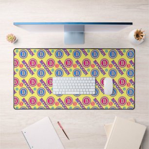 Colourful Bitcoin Pattern Desk Mat