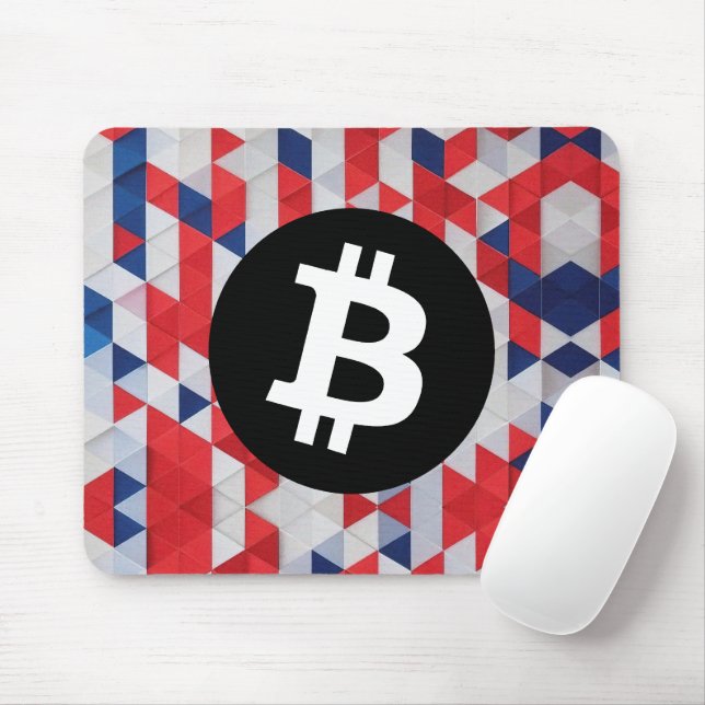 Colourful Bitcoin Pattern Mouse Pad (With Mouse)