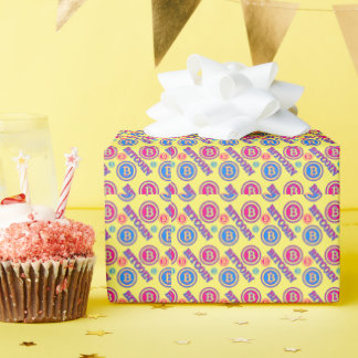 Colourful Bitcoin Pattern Wrapping Paper