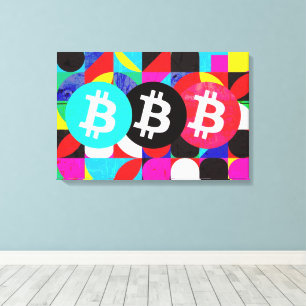 Colourful Bitcoin (Vibrant HD) Canvas Print